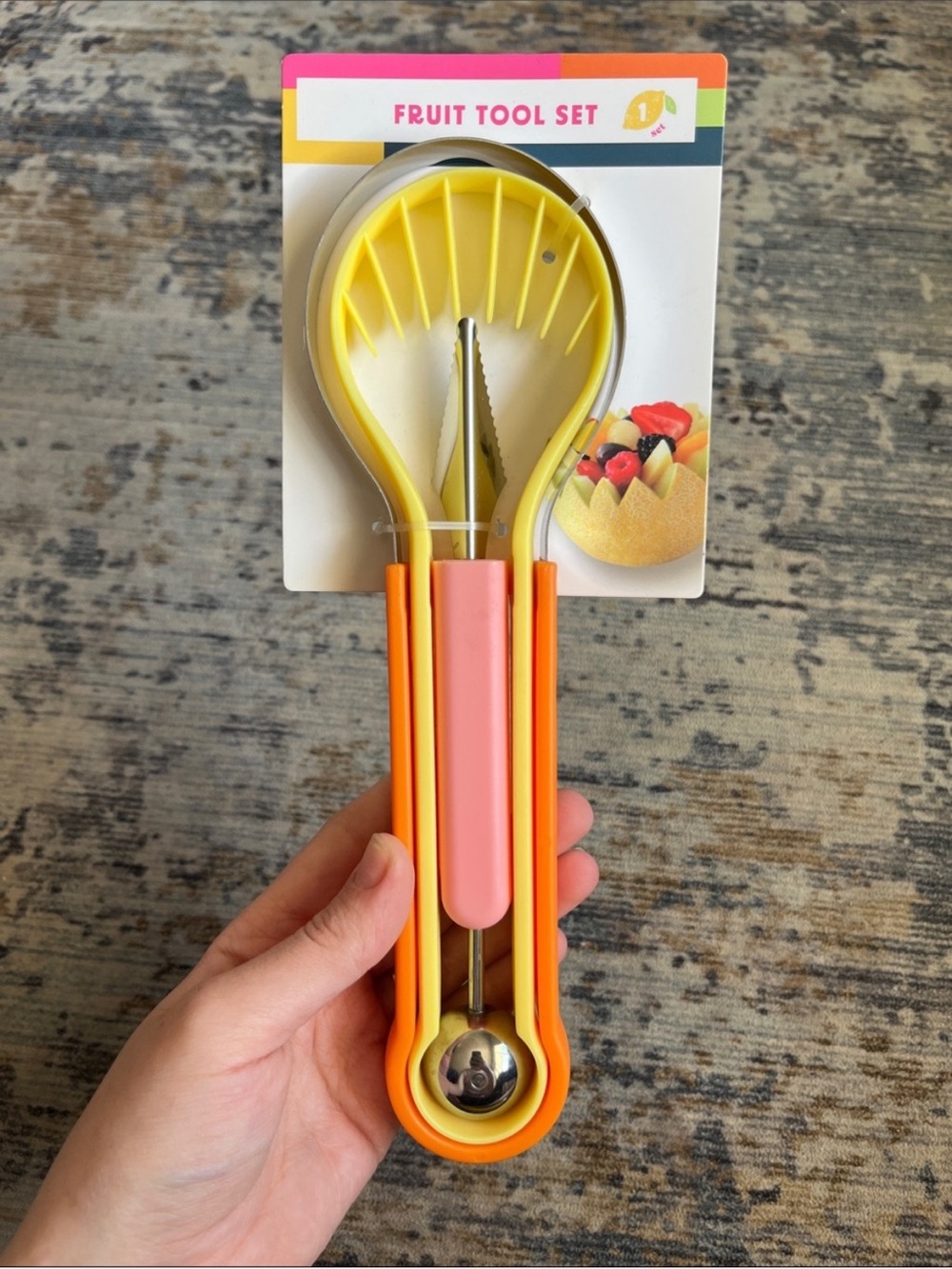 Fruit Tool Set - Yellow/Orange/Pink Multi-Tool